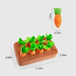 Dogs Carrot Snuffle Mat, Interactive Dog Plush Puzzle Toys, Pull Radish Dog Chew Toy, 2 in 1 Non-Slip Nosework Feed Games, Pet Stress Relief - Thumbnail 3