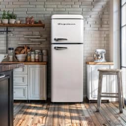 Frigidaire 7.5 Cu. ft. Retro Refrigerator, Apartment Size Top Mount Fridge with Chrome Handles, Cream EFR756 - Thumbnail 8