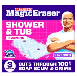 Mr. Clean Magic Eraser Sponge, Shower & Tub Cleaner, Lavender, 3 Count - Thumbnail 1