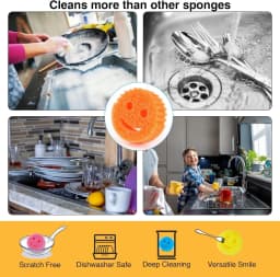 Scrub Daddy Colors 8 Pack Assorted Colors Scratch-Free Multipurpose Sponge BPA Free & Made with Polymer Foam - Stain & Odor Resistant Kitchen Dish - Thumbnail 4
