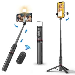 Selfie Stick Tripod for iPhone with Light, 360 Rotation 30" Phone Camera Tripod Stand with Remote for Content Creator Vlog Live Stream Video Recording - Thumbnail 1