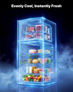 Upstreman 20.2 Cu. Ft. Top Freezer Refrigerator, Stainless Steel Double Door Refrigerator, Garage Ready, Adjustable Thermostat, Reversible Door - Thumbnail 6