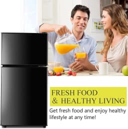 GGTB 3.0 cu ft 2 Door Mini Fridge with Freezer, Black Compact Refrigerator for Dorm, Office, Apartment, Basement and Garage - Thumbnail 8