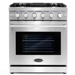 Cosmo 4 Piece Kitchen Appliance Package with 30" Freestanding Gas Range 24" Built-in Integrated Dishwasher French Door Refrigerator & 48 Bottle - Thumbnail 2