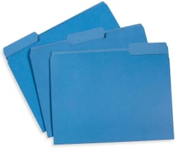 File Folder, 1/3 Cut Tab, Letter Size, Blue, Great for Organizing and Easy File Storage, 100 Per - Thumbnail 2