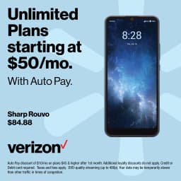 Verizon Sharp Rouvo V, 32GB, Black- Prepaid Smartphone [Locked to Verizon Prepaid] - Thumbnail 2