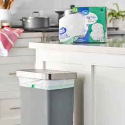 Great Value Strong Flex 13 gal Tall Kitchen Trash Bags, Drawstring, Mint Scent, White, 80 Count - Thumbnail 2