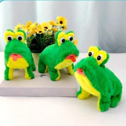 BAELLERT Electric Plush Frog Toy with Sound Movable Tongue Interactive Walking Animal Plushie Musical Stuffed Doll Kids Boys Girls Birthday Gift - Thumbnail 7