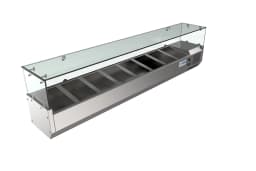 KoolMore 71 in. Eight Pan Refrigerated Countertop Condiment Prep Station - Thumbnail 2