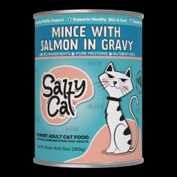(6 pack) Salty Cat Minced Salmon Flavor in Gravy Wet Cat Food, 13 oz Can - Thumbnail 2