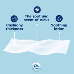 Puffs Facial Tissues Plus Lotion with the Scent of Vicks, 1 Cube Box, 48 Tissues Per Box - Thumbnail 8