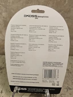 RHEA- Koss Lightweight Ur5 Headphones Silver And Black Stereo Portable - Thumbnail 4