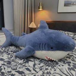 14 Inch Soft Shark Animal Plush Toy Comfortable Stuffed Doll for Car Decor and Holiday Gifting Grey with Detailed Embroidery - Thumbnail 8