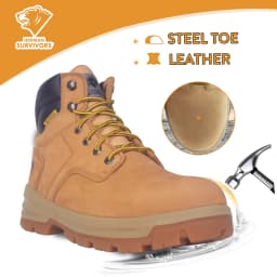 Herman Survivors Men's Boulder Waterproof 6 in Steel Toe Work Boots - Thumbnail 4