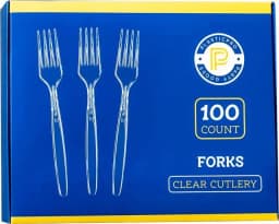 PLASTICPRO Disposable Plastic Forks Heavyweight Utensils Silverware, Clear, Pack - Thumbnail 9