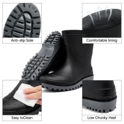 MeMoride Men's Waterproof Rain Boots Rubber Ankle Boots Garden Shoes Work Boots Outdoor - Thumbnail 4