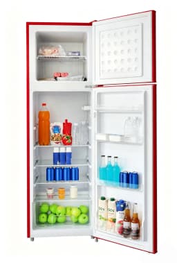 Frigidaire 10 Cu. Ft. Top Mount Retro Refrigerator, Apartment Size Compact Fridge, Red - Thumbnail 3