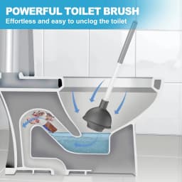 AVOXEZOR Toilet Brush and Plunger Set, Toilet Plungers for Bathroom Heavy Duty Toilet Bowl Brush and Holder Hidden Toilet Plunger and Brush Set - Thumbnail 2