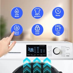 Smad 2.7 Cu ft Compact Front Load Washing Machine with Quiet Inverter Motor, 36 Mins Quick Wash, 12 Washing Programme - Thumbnail 5
