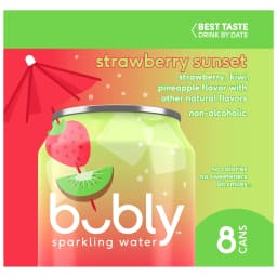 bubly Strawberry Sunset Sparkling Water, 12 fl oz, 8 Pack Cans - Thumbnail 3