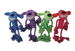 Multipet Loofa Dog Toy w/ Rope Body, Assorted, 11" - Thumbnail 1