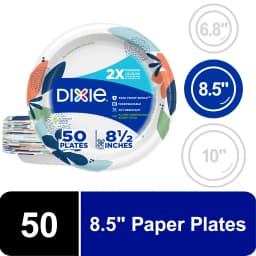 Dixie Disposable Paper Plates, 8.5", Multi-Color, 50 Count - Thumbnail 1