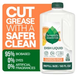 (3 pack) Seventh Generation Dish Soap Refill, Liquid Dishwashing Soap, Clementine Zest & Lemongrass, 50 fl oz - Thumbnail 3