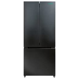 iceBlue 30" Black Stainless Steel French Door Refrigerator, Top Fridge and Drawer Freezer, 17.7 Cu. Ft - Thumbnail 1