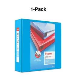 3" Staples Heavy-Duty View Binder with D-Rings Light Blue 976042 - Thumbnail 6