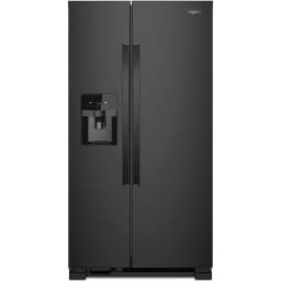 Whirlpool 25 cu ft Side-by-Side Refrigerator, with Icemaker and Humidity-Controlled Crispers, Black - Thumbnail 1