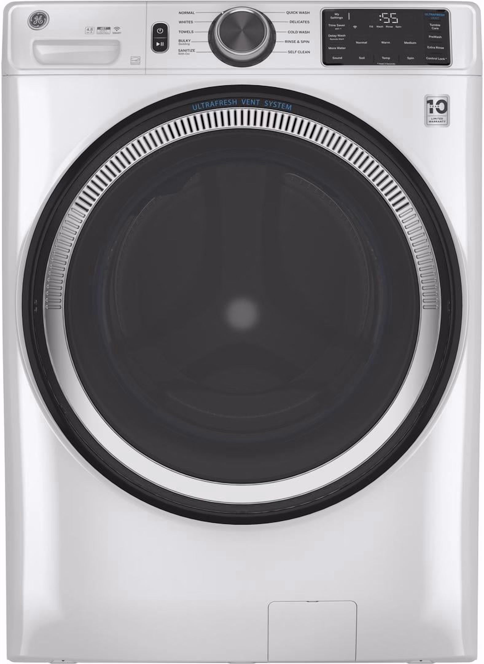 GE GFW550S 28" Wide 4.8 Cu Ft. Front Loading Washing Machines Washer - White - Thumbnail 1