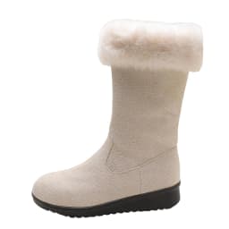 Ynynloco Warm Winter Boots for Women: Fur Lined Mid Calf Boots for Women Comfortable Zipper Snow Boots Waterproof for Cold Weather - Thumbnail 2