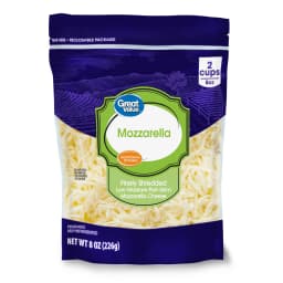 Great Value Low-Moisture Part-Skim Mozzarella Finely Shredded Cheese, 8 oz Bag - Thumbnail 1
