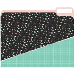 JAM File Folders, Pink and Green Confetti Pattern, 11.5 x 9, 4/pack - Thumbnail 2