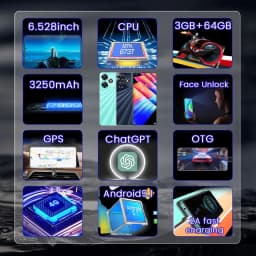 Android Smartphone,Dual SIM Unlocked Mobile phones,36000mah, Face Unlock,3G + 64G Factory Unlocked Cell Phone,Hot30 - Thumbnail 3