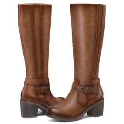 LuckLilac Women Knee High Boots Wide Calf Fashion Dress Shoes Chunky Heel Casual Work - Thumbnail 4