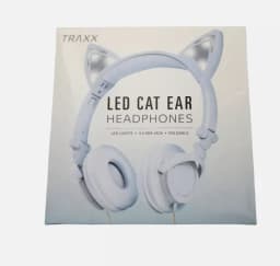RHEA- Kids Headphone On-Ear Wired Led Light Foldable Cat Ears Headsets - Thumbnail 1