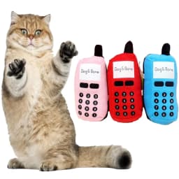 Interactive Dog Toy Colorful Pet Puppy Dogs Chew Toys Cute Phone Shape Play Squeaky Sound Plush Toys - Thumbnail 7