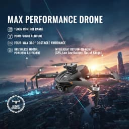 SEREE Drone with Camera 8K HD FPV 5G Brushless Motor 4.5" Screen Foldable RC Quadcopter Obstacle Avoidance Drone - Thumbnail 3