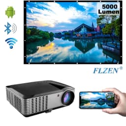 FLZEN F1A 1.2:1 Throw 1080p 1080P Full HD Home Theatre Video Projector, Black - Thumbnail 1
