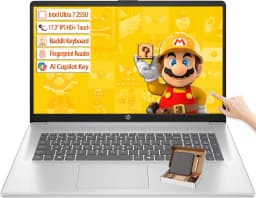 HP 17 AI Business Laptop, 17.3" IPS HD+ Touchscreen Display, Intel 12-Core Ultra 7 255U, 12GB DDR5 RAM, 512GB SSD - Thumbnail 1
