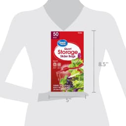 Great Value Slider Zipper Storage Bags, Quart, 50 Count - Thumbnail 5