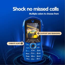 Dual SIM Elderly Unlocked Cell Phone 1.8" Screen Big Button Car Shape Emergency Mobile Phone for Children Seniors Blue - Thumbnail 6