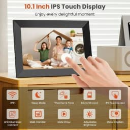 NUSICAN Digital Photo Frames 10.1" , WiFi Digital Frame with 32GB Memory, Touch Screen Electric Picture Video Frame Share Instant Photo - Thumbnail 4