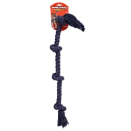 Mammoth Flossy Chews Cottonblend Denim 4 Knot Tug Rope Dog Toy , Large, 27" - Thumbnail 3