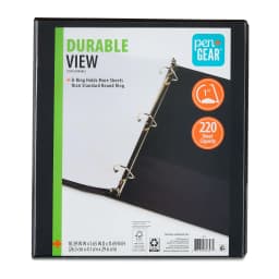 (2 pack) Pen+Gear Durable View 1-inch D-Ring Binder, Black - Thumbnail 1