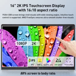 HP OmniBook 3 16" FHD+ Touchscreen Laptop, AMD Ryzen 5 40, 16GB RAM, 2TB SSD, Windows 11 Pro - Thumbnail 3