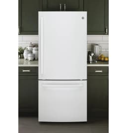 GE GDE21EGKWW 21 Cu. Ft. White Bottom Freezer Refrigerator - Thumbnail 5