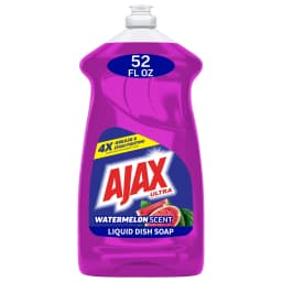 Ajax Ultra Liquid Dish Soap, Strips Grease, Mess-Free, Easy-Flip Cap, Watermelon Scent, 52 fl oz - Thumbnail 1