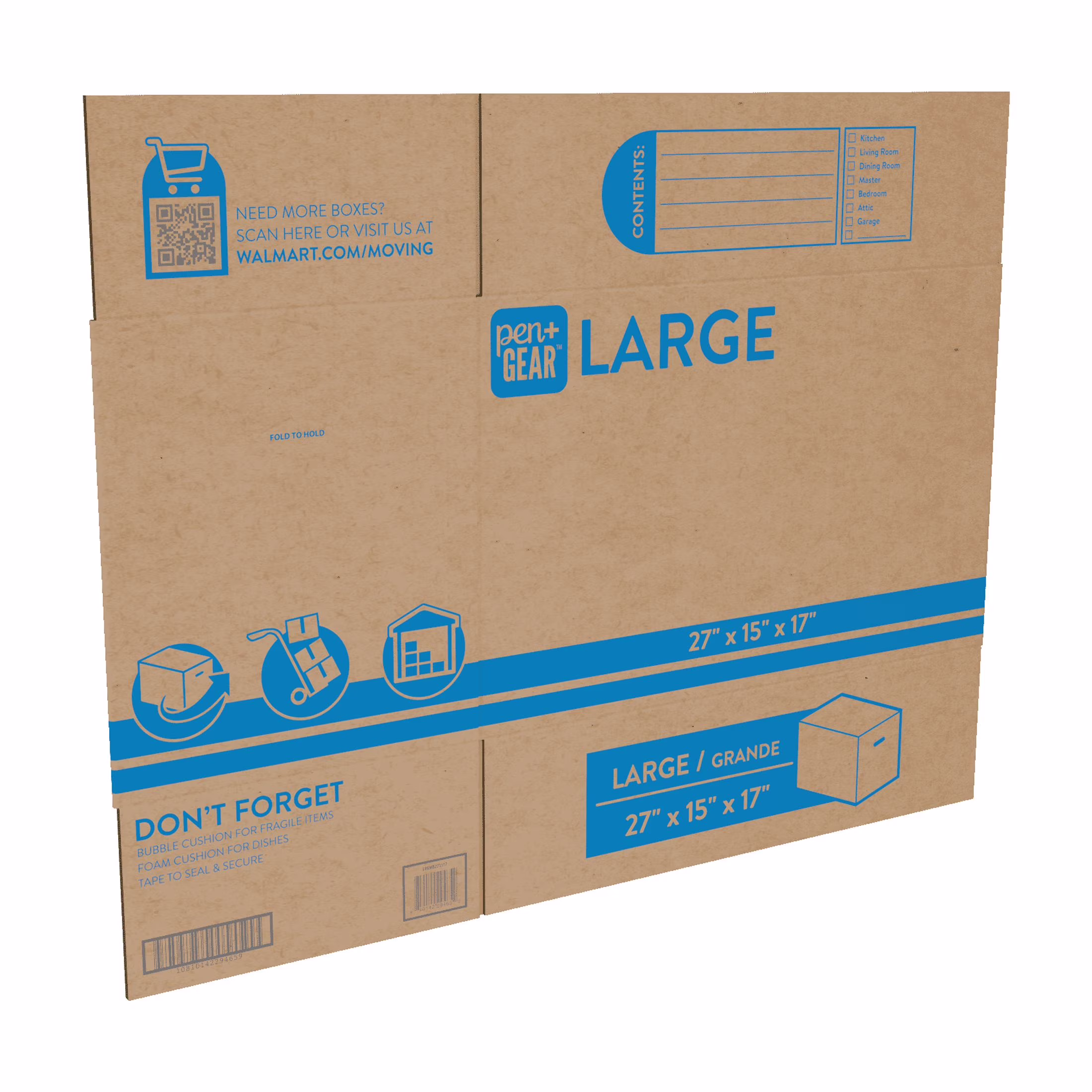 Pen+Gear Large Moving Boxes, 27L x 15W x 17H, Kraft - Thumbnail 5